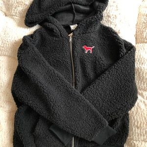 VS Pink OSU fuzzy jacket